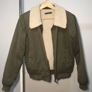 Beandy Melville Outwear Green Denim Winter Jacket
